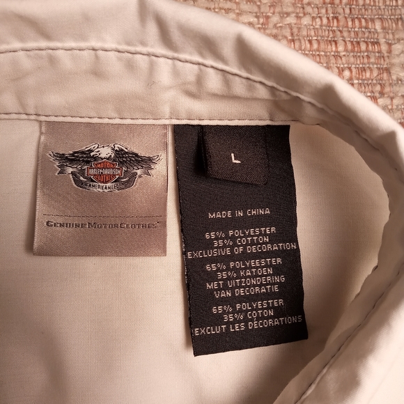 Harley Davidson Women's Embroidered Short Sleeve Shirt Button   Down Lg. White - Picture 3 of 8